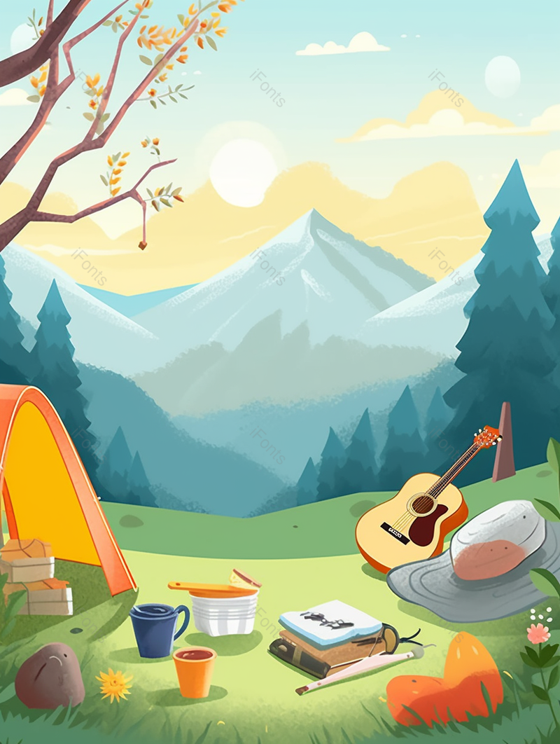 户外露营场景素材图,插画/手绘图,插画/手绘图库,插画/手绘图下载,插画/手绘